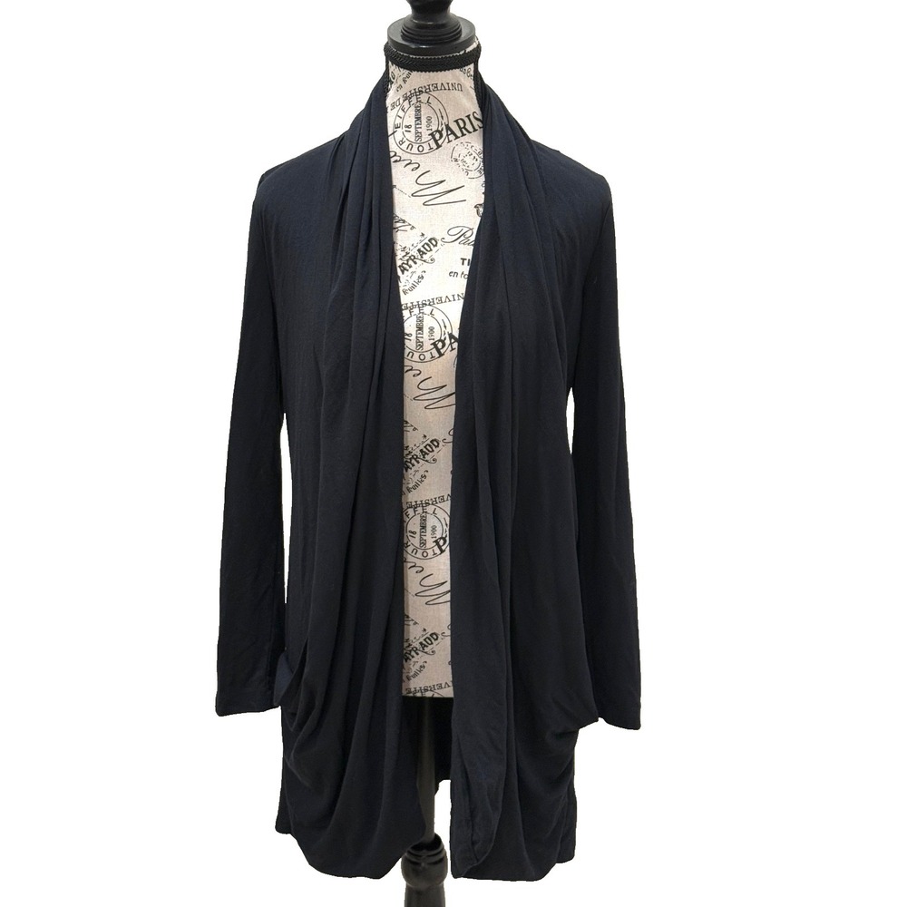SCOTTeVEST Madeline Womens Black Open Front Cardigan Hidden Pockets Travel Small
